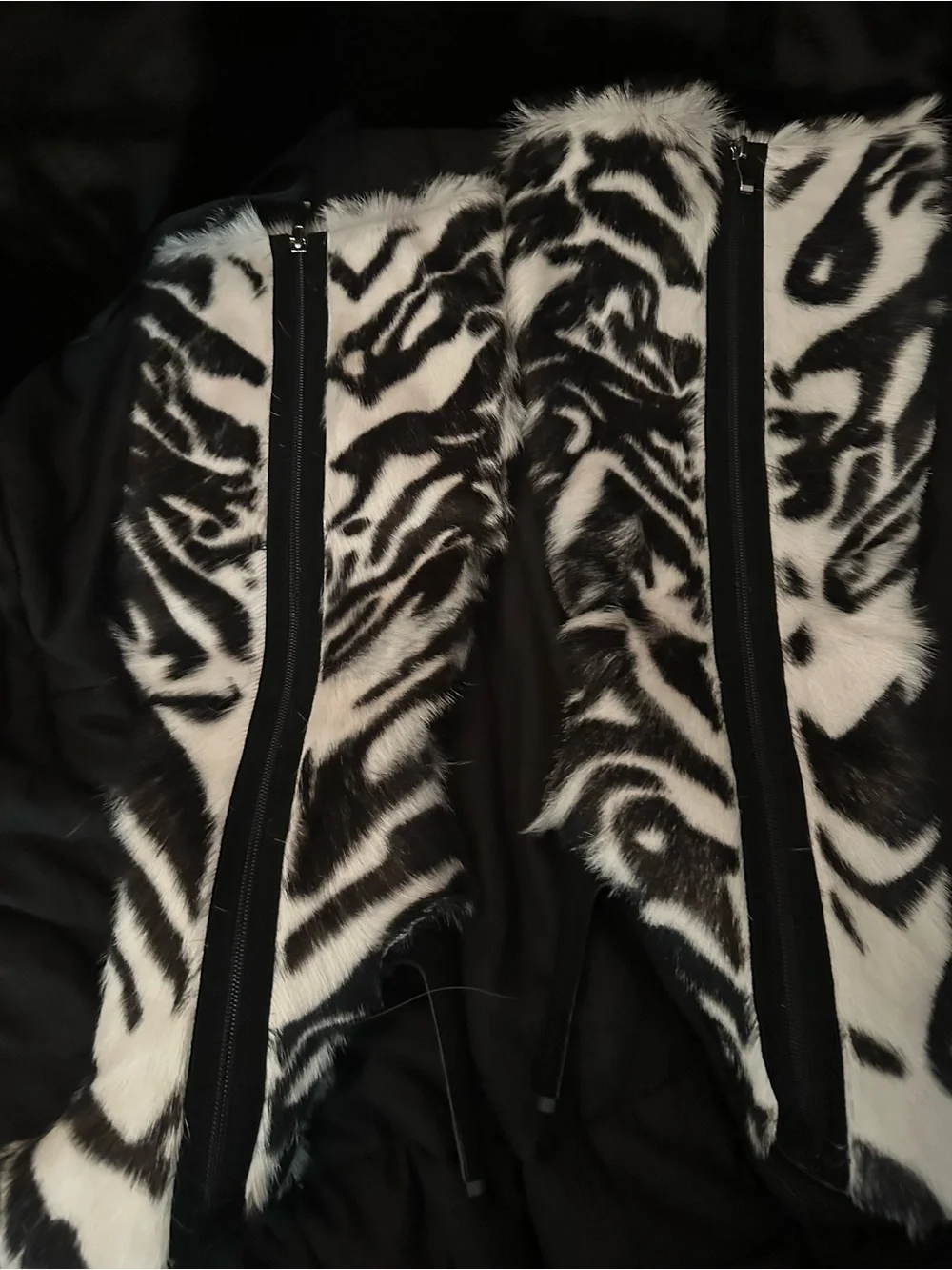 Jennifer Le Fur Zebra print Boots